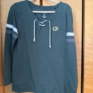 Antigua Dark Green Lace-Up Top